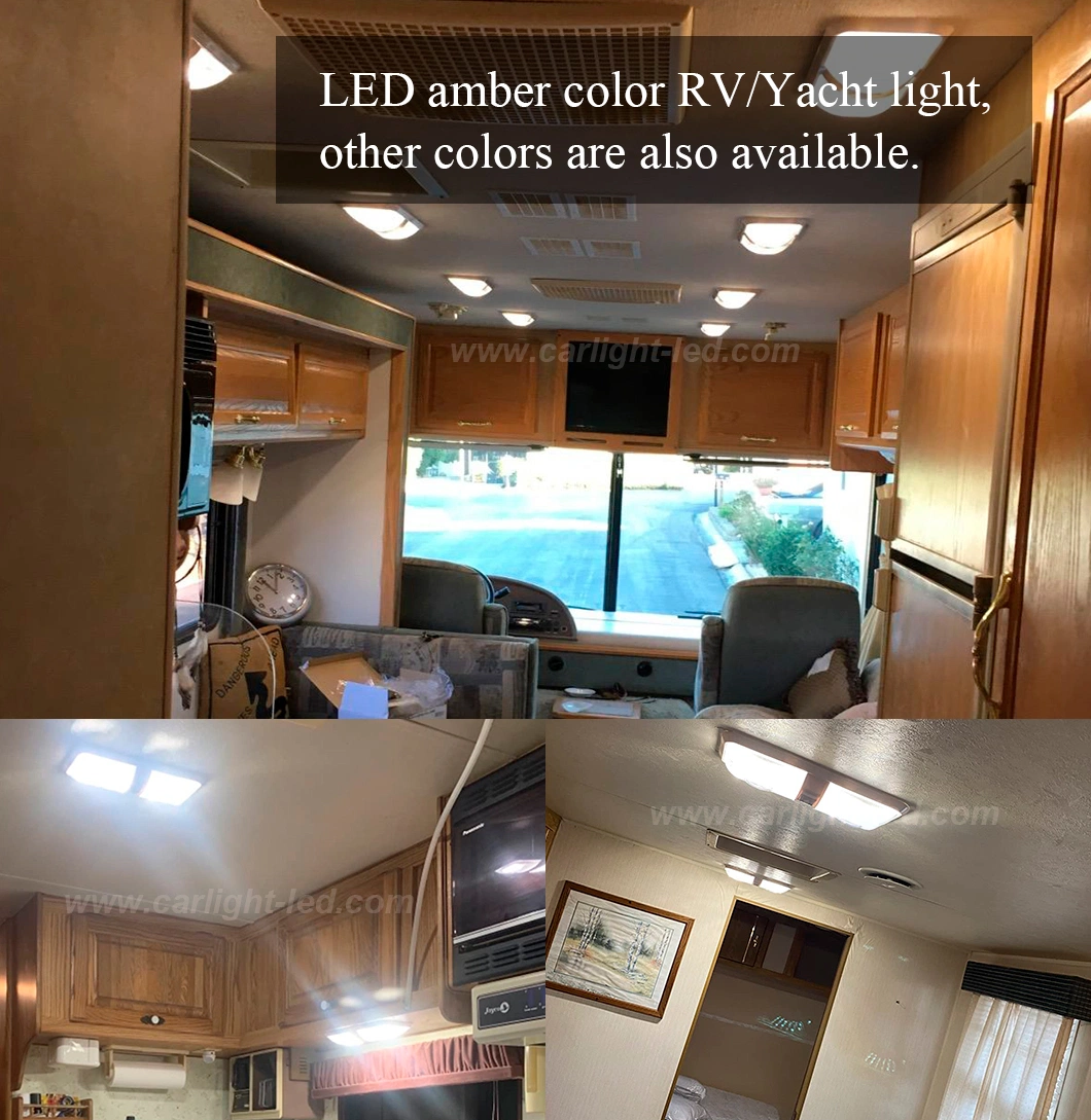 RV Boat Yacht LED 12V Double Dome Light Ceiling Interior Light for Camper Trailer Marine Motorhome