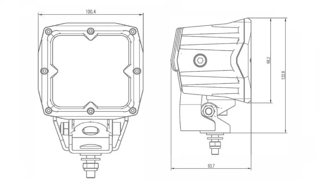 Waterproof IP68 40W 4inch Square 10-30V Flood LED Working Light for Agriculture Tractor Trailer Marine