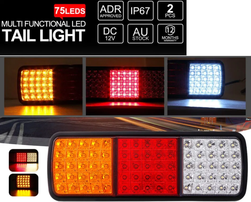 IP 68 High Bright 75PCS LED in 5050 Truck LED Stop Truck Trailer Boart Lights Trailer Fog Tail Light