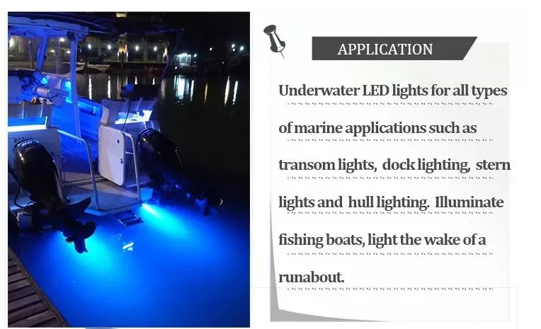 RGB White Blue Round 9 LED 316 Stainless Steel IP68 Marine LED Lights